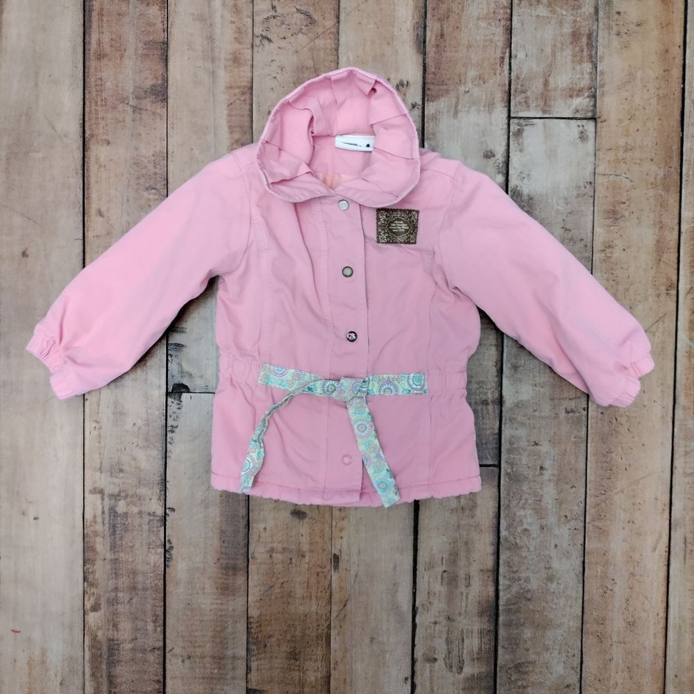 Girls size 12 months light pink canvas jacket lined Vintage